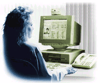 on it is a telephone, computer, calendar and a clock.